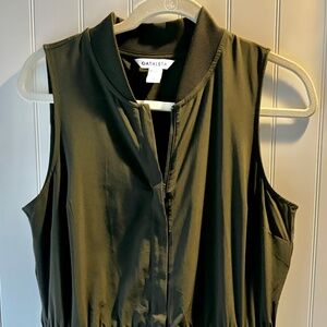 Athleta Olive Green Brooklyn Jumpsuit with Drawstring Adjustable legs